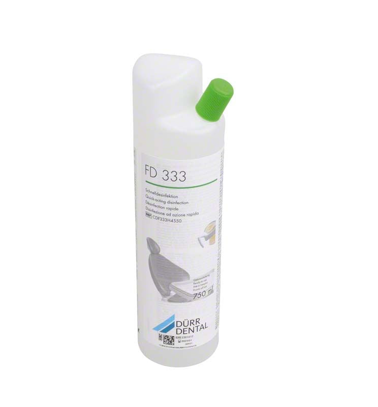 Flasche FD 333 für Hygowipe Plus 750ml mit grünem Sprühkopf.