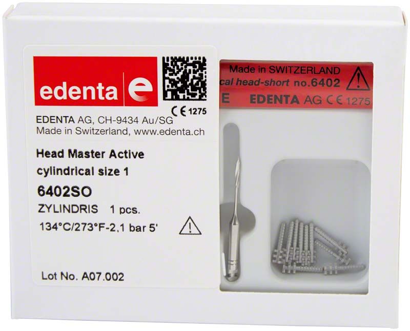Head Master Active zylindrisch Gr. 1, kurz in Verpackung.