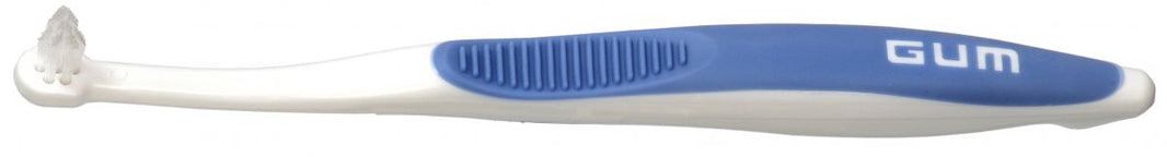 GUM® Büschelbürste mit blauem Griff und kleinem Bürstenkopf