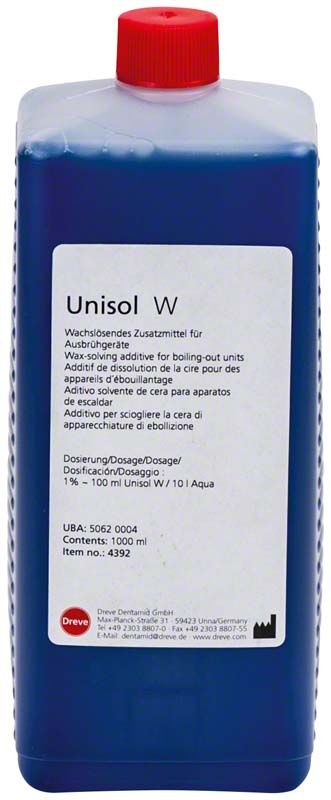 Unisol W Flasche, 1 Liter, für Dentalwachsentfernung.