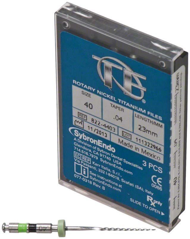 SybronEndo TF® Twisted Feilen 23mm 40/.04 in Kunststoffverpackung.