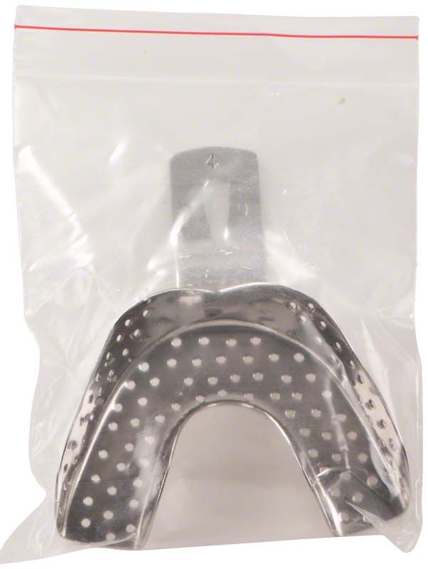 Abdrucklöffel EHRICKE gelocht für präzise dental Abdrücke in Plastikverpackung.