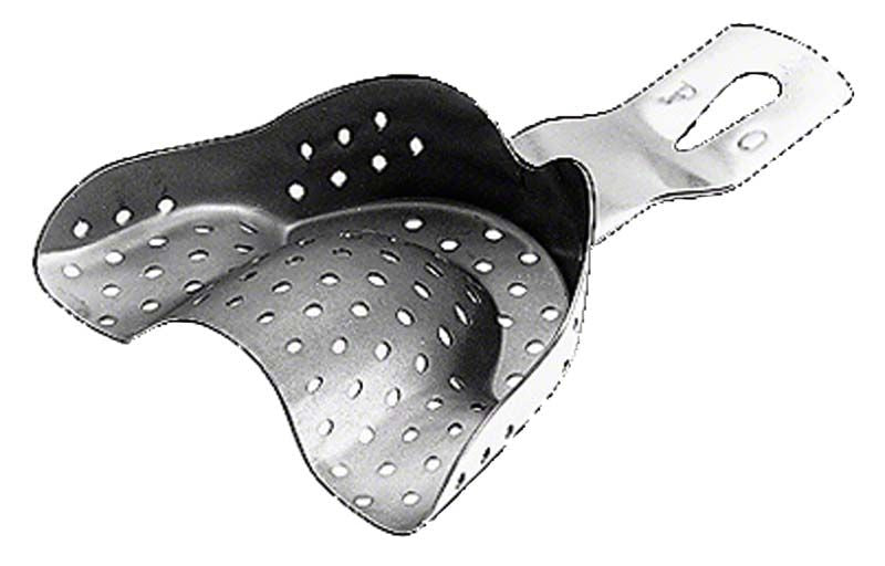 Abdrucklöffel EHRICKE gelocht für präzise dentale Abdrücke.