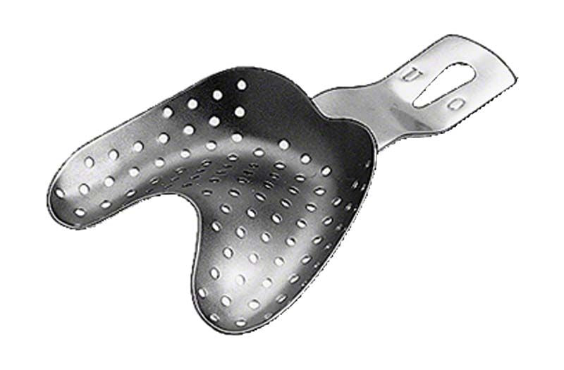 Abdrucklöffel EHRICKE gelocht unbezahnter OK aus rostfreiem Stahl.