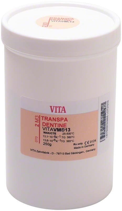 Transpa Dentin VM13 3D 250g Dose mit Etikett und Produktinformationen.