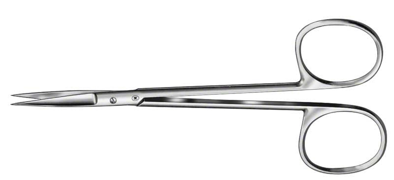 Folienschere HSB 018-11, spitz-spitz, 115 mm, mit feiner Zahnung.