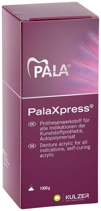 PalaXpress® Pulver 1000g Verpackung in rosa Farbe mit Produktinformationen