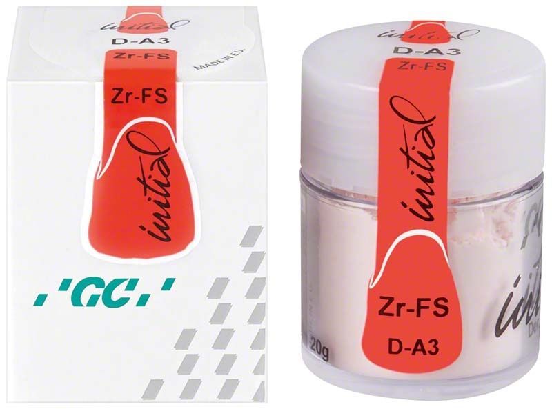GC Initial Zr-FS Dentin 20g DA3 Keramikpulver in transparenter Dose.