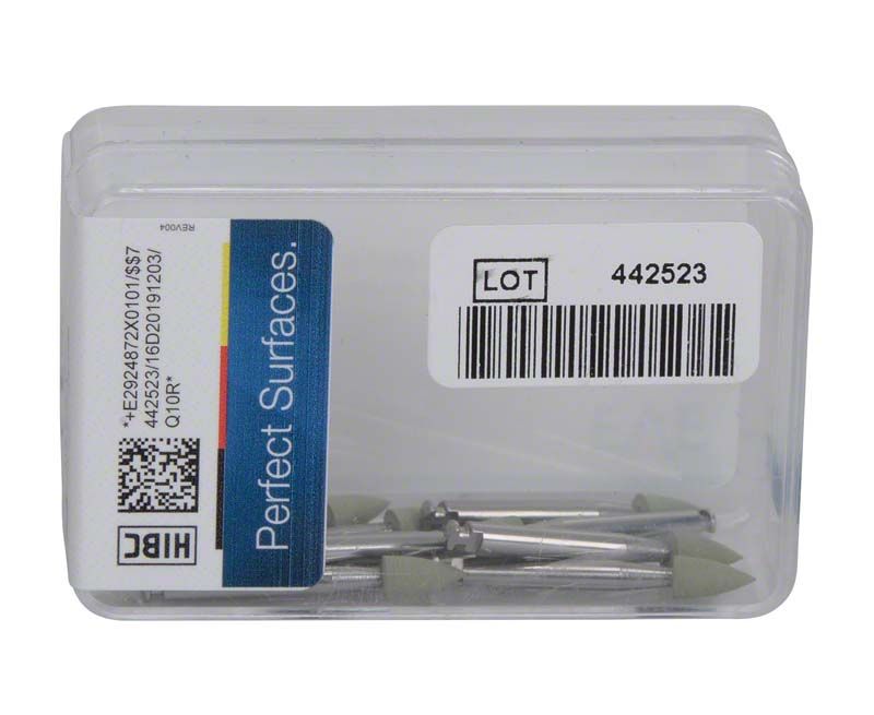 EVEFLEX Polierer Packung mit 10 feinen Dentalpolierern in Kunststoffbox.