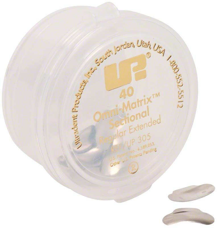 Omni-Matrix™ Sectional Regular Extended Matrizenbänder in transparenter Verpackung.