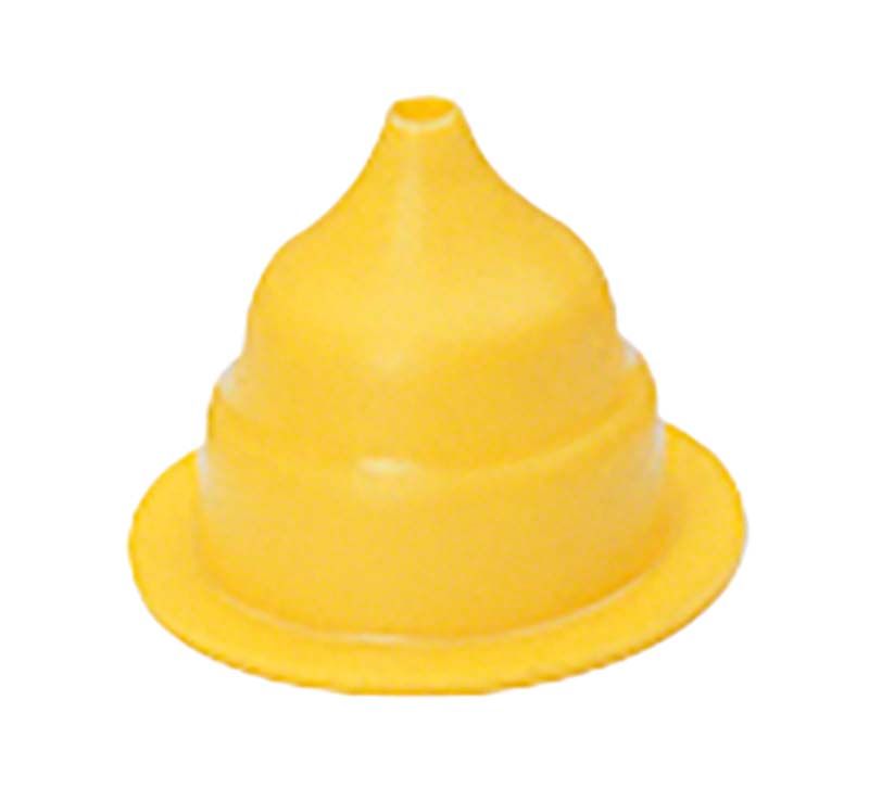 Gusstrichterformer für Silikonring X1 in gelber Farbe.
