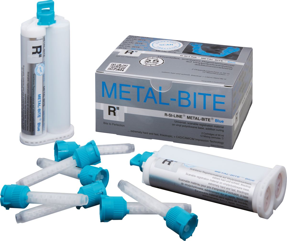 R-SI-LINE® METAL-BITE® Blue Registriermaterial mit blauen Applikationsspitzen.