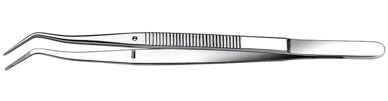 Zahnpinzette MERIAM aus Edelstahl mit gerieftem Griff für präzise Handhabung.