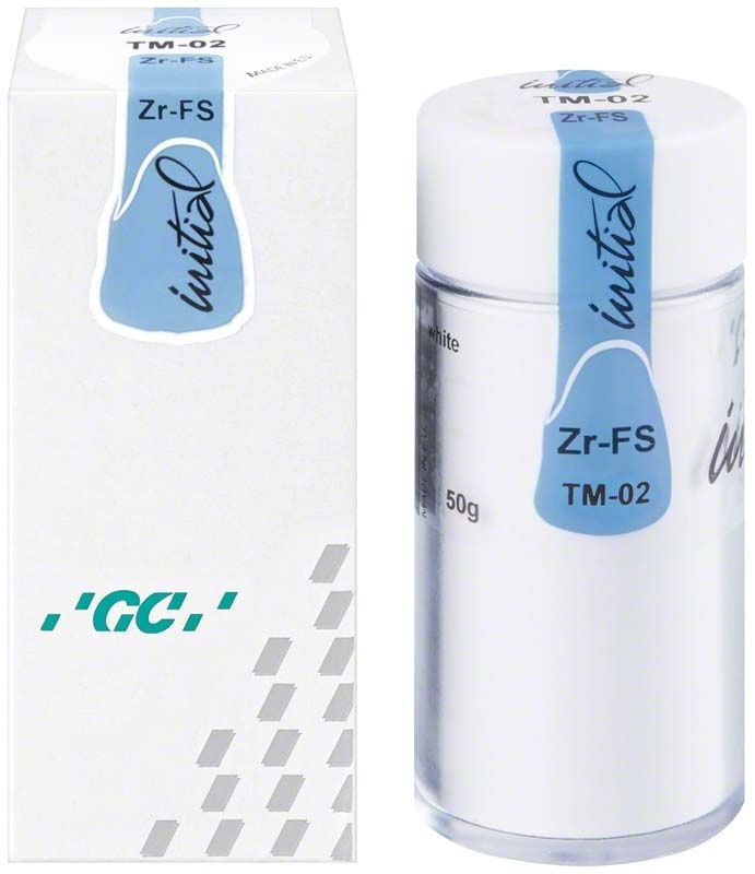 Transparenter Zr-FS Translucent Modifier 50g, Produktname TM-02, auf Verpackung.