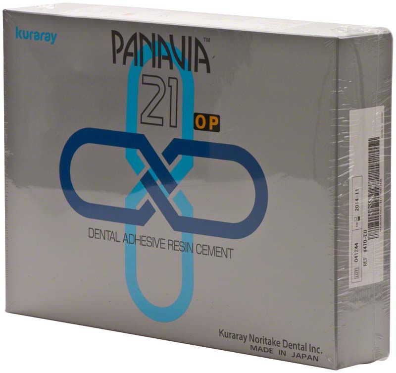 Panavia 21 Kit OP Zahnkleber in grauer Verpackung mit blauem Logo.