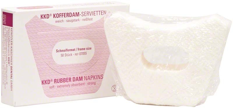Kofferdam-Servietten im Schmalformat mit Verpackung, 50 Stück, Kentzler-Kaschner Dental.