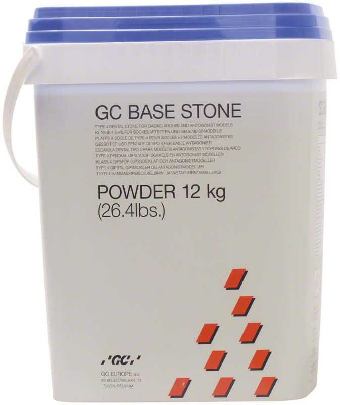GC Base Stone Royal Blue Pulverbehälter mit 12 kg Inhalt und rotem Muster.