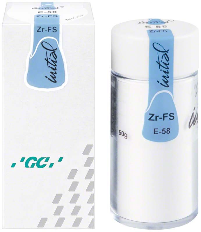 GC Initial Zr-FS Enamel 50g E-58 Verpackung und Flasche.
