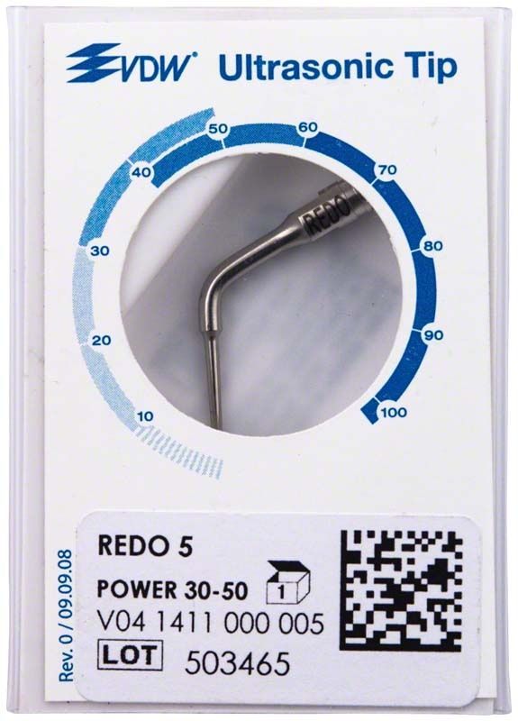 Endo Ultraschallansatz REDO 5 mit Verpackung und Produktdetails.