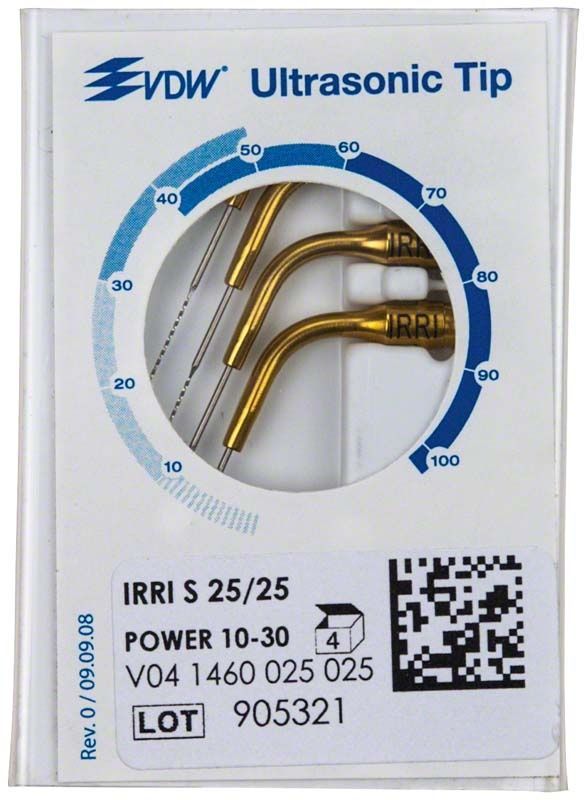 Endo Ultraschallansätze IRRI S 25mm Iso 25 in Verpackung.