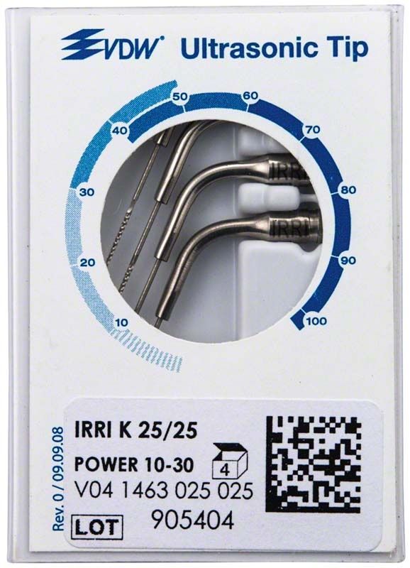 Endo Ultraschallansätze IRRI K 25mm Iso 25 in Verpackung.