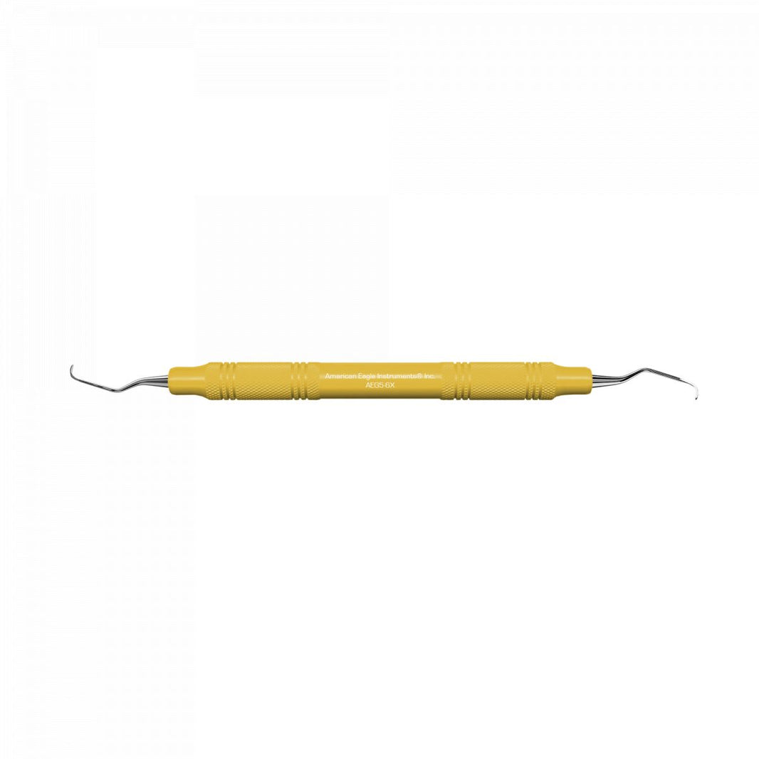 Amerikanische Eagle Standard Gracey Kürette Anterior 5-6 mit gelbem Griff.