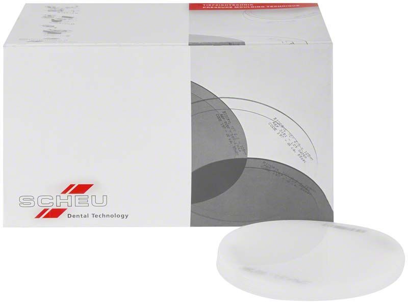 Opake Tiefziehfolie COPYPLAST® von Medic-Star in Verpackung, 125 mm Durchmesser.