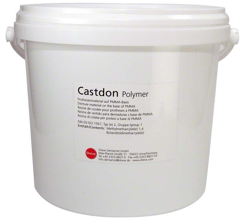 Castdon Pulver Rosa-transparent 4kg Eimer mit Etikett und Tragegriff.