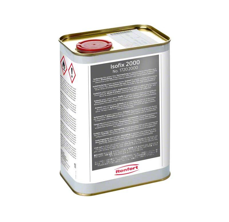 Renfert Isofix 2000, 1-Liter-Kanister mit rotem Verschluss.