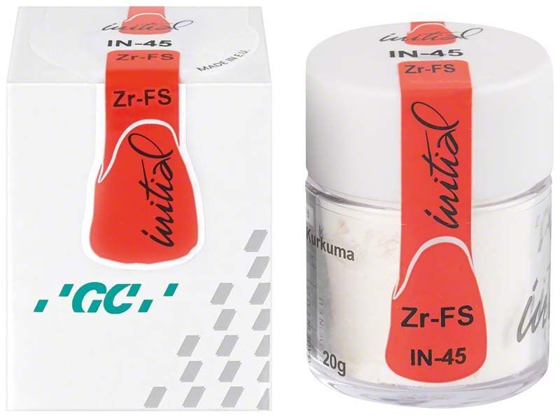 GC Initial Zr-FS IN-45 Havanna Keramikmasse im 20g-Behälter mit rotem Etikett.