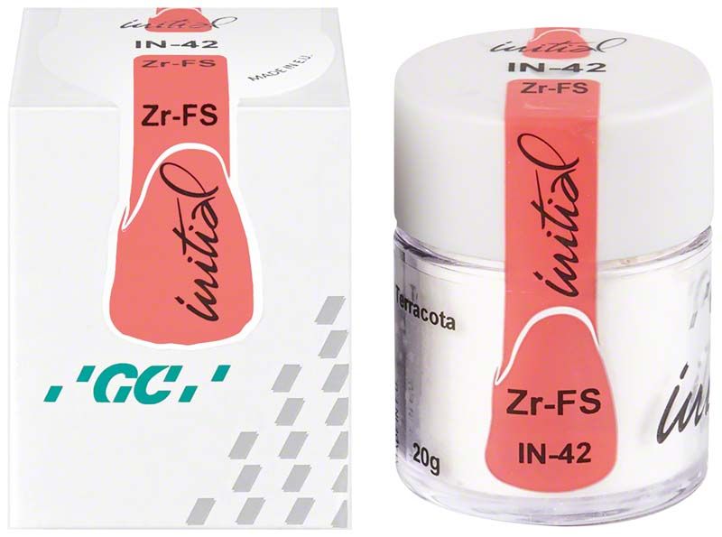 GC Initial Zr-FS Keramikdose und Verpackung, IN-42 Terracotta, 20g.