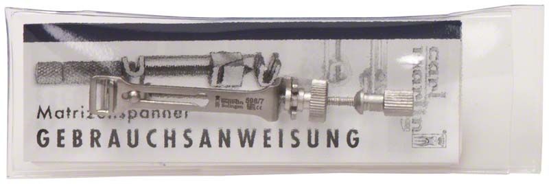 Matrizenspanner TOFFLEMIRE 7mm mit Gebrauchsanweisung in Kunststoffverpackung.