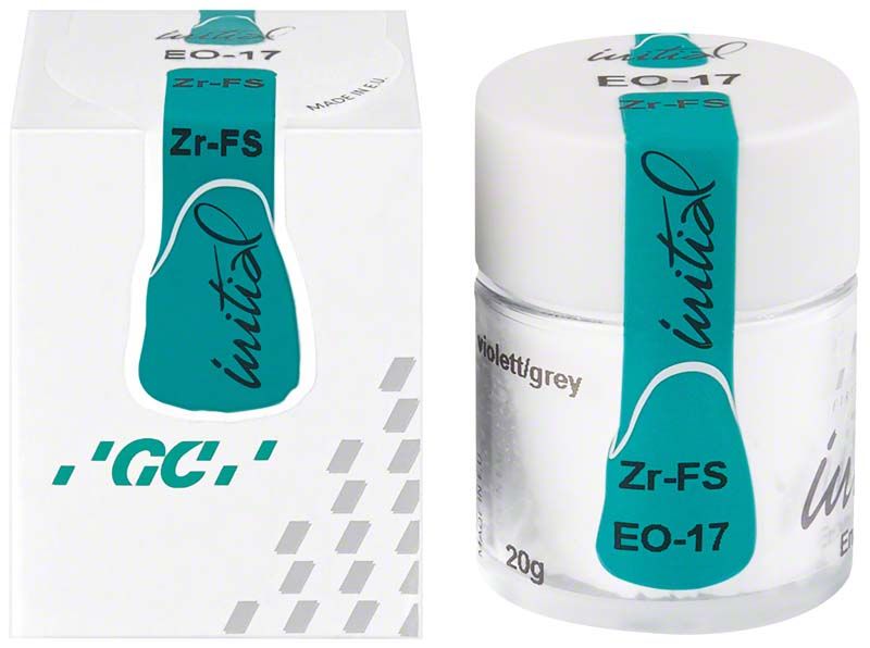 GC Initial Zr-FS Enamel Occlusal 20g EO-17 im Originalbehälter und Verpackung.