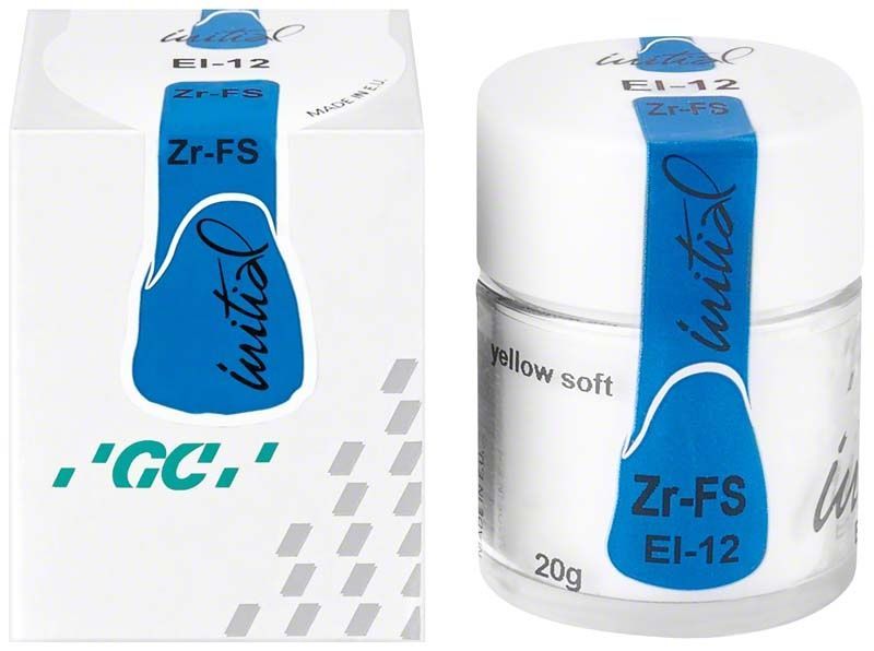 Glasbehälter mit GC Initial Zr-FS Enamel Intensive EI-12, 20g.