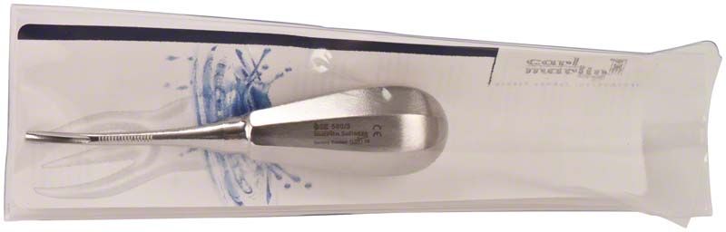 Wurzelheber Figur 560/3 in Verpackung, seitlich stark abgewinkelt.