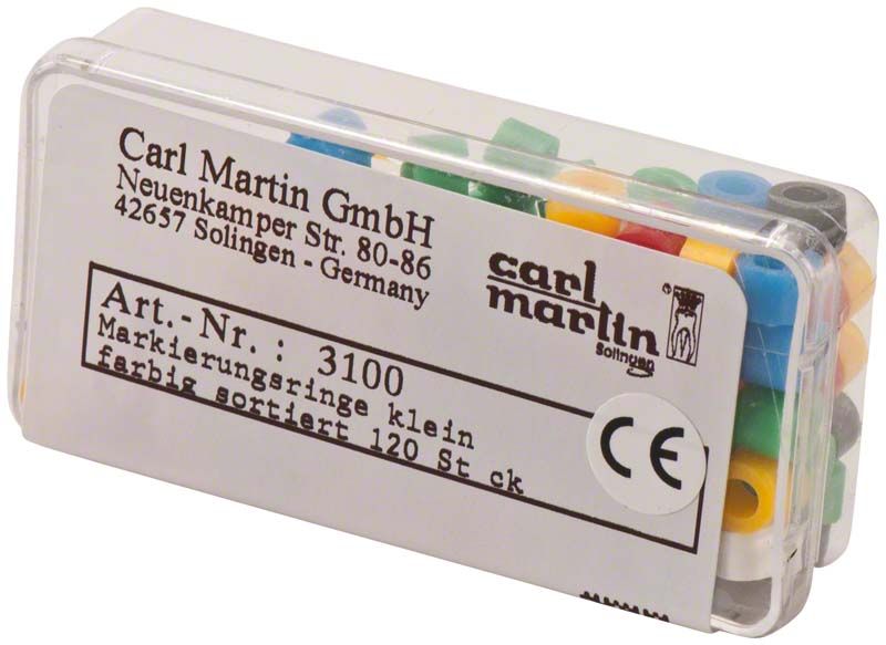 Markierungsringe Mini Ø 3mm sortiert in farbiger Verpackung, 120 Stück.
