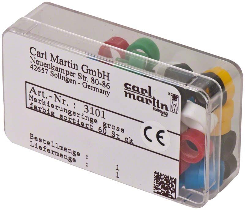 Markierungsringe Maxi Ø 5mm sortiert in transparenter Verpackung.