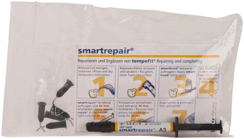 Smartrepair A3 Spritze mit Anleitung und Applikationsnadeln in Verpackung.