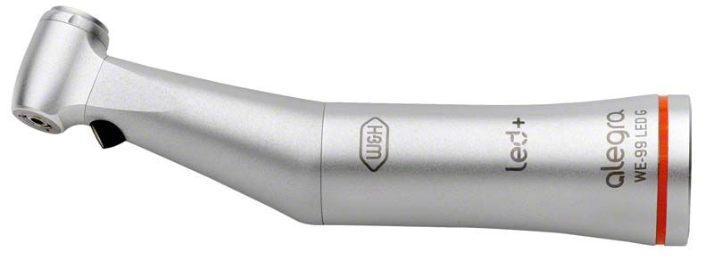 Alegra Winkelstück Typ WE-99 LED G in silberner Farbe mit orangem Akzent.