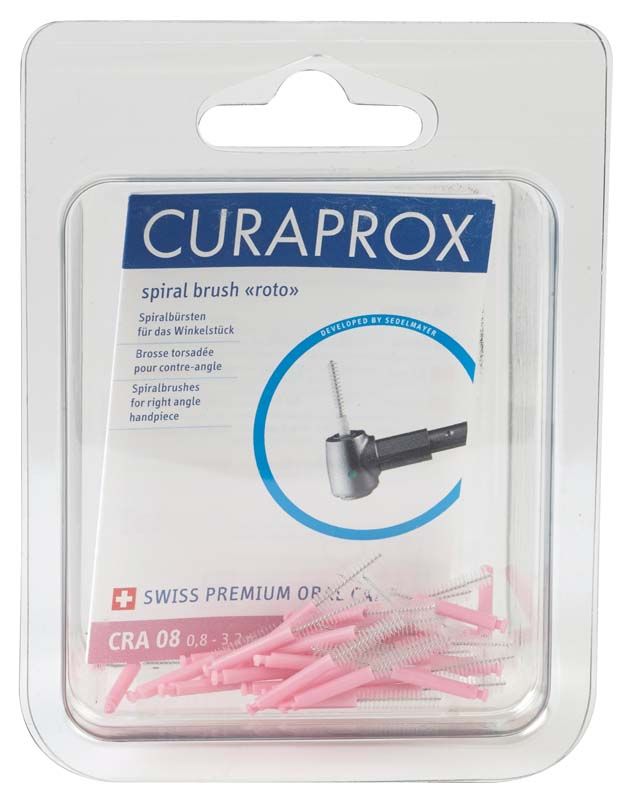 CURAPROX Interdentalbürsten CRA roto CRA 08 prime in rosa Verpackung.