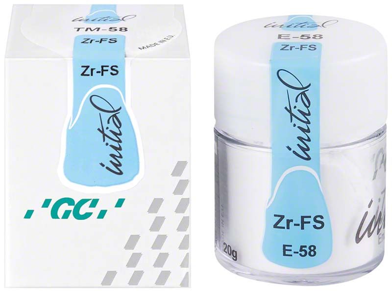 GC Initial Zr-FS Enamel E-58 in 20g Dose und Verpackung.