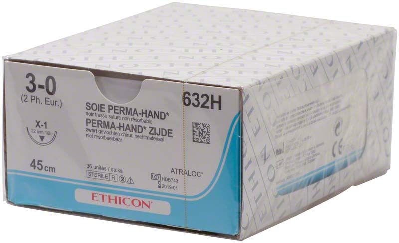 Perma-Hand Seidennahtmaterial von Ethicon in Originalverpackung.