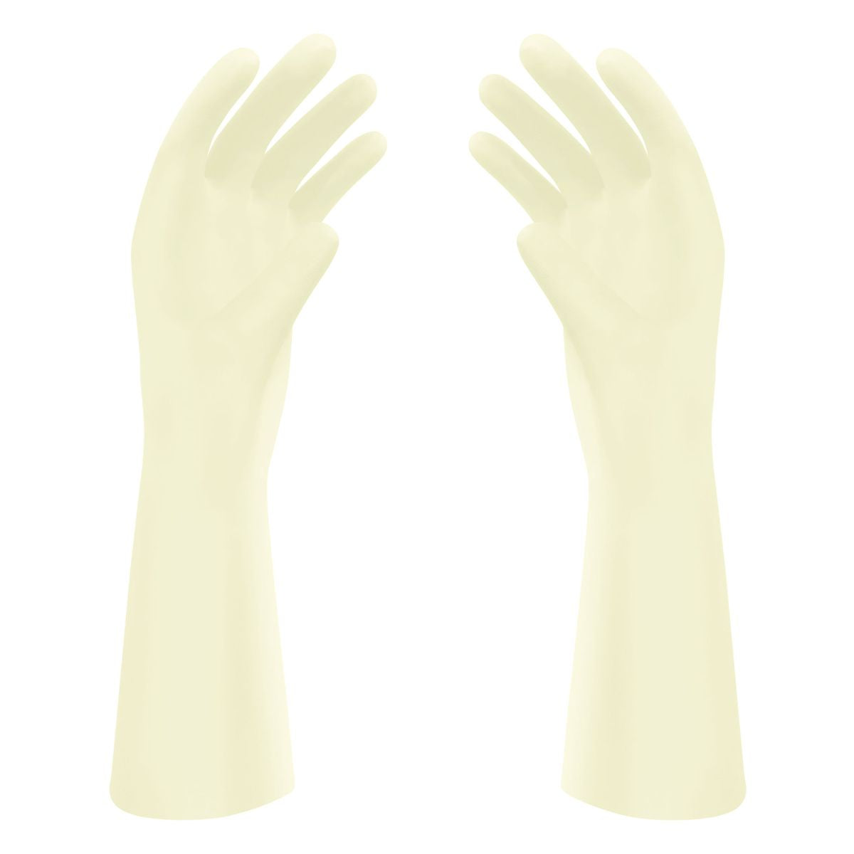 Gepuderte Latex-OP-Handschuhe Reference OP® Größe 8,5 in geöffneter Ansicht.