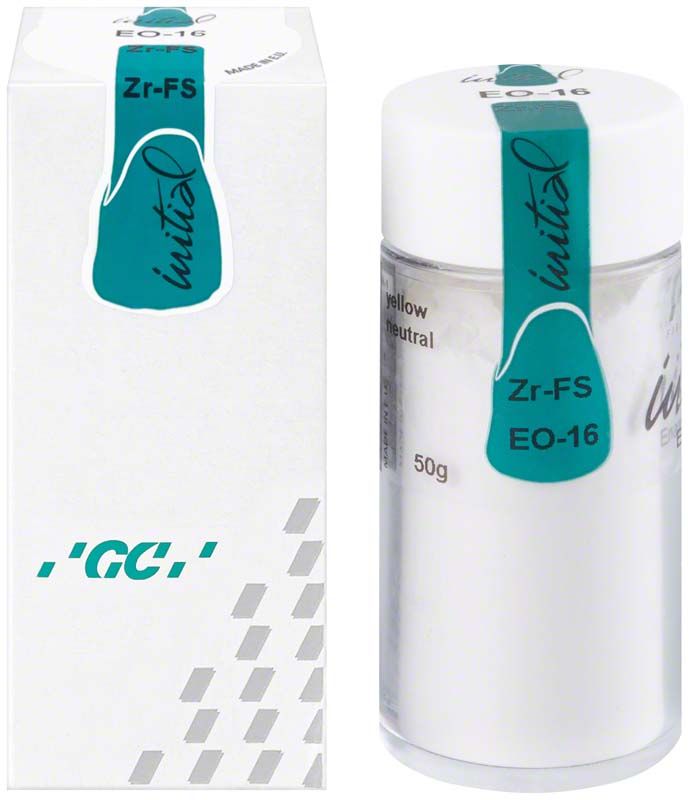 GC Initial Zr-FS EO-16 Zahnschmelzglasur 50g Verpackung und Flasche
