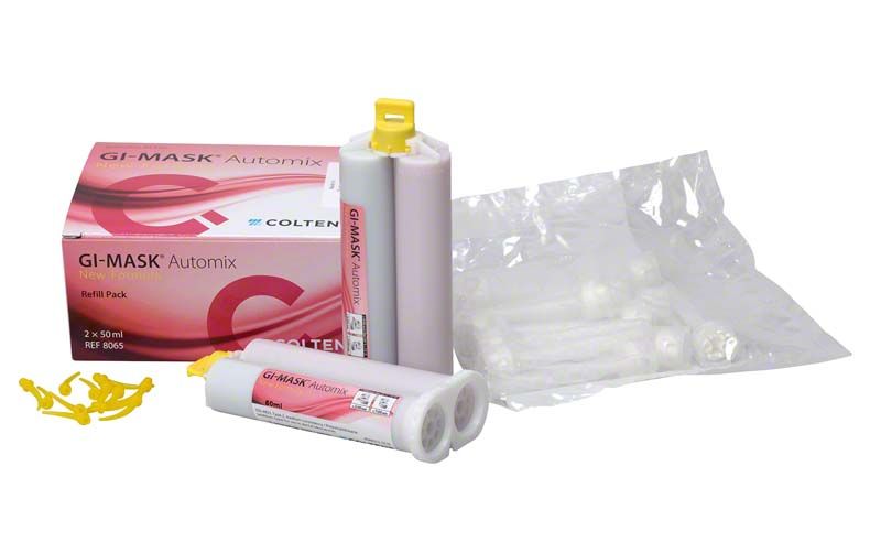 GI-MASK Automix Refill Kit von Coltene mit Silikonkartuschen und Zubehör.