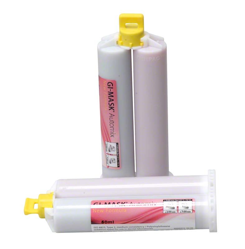 GI-MASK Automix Refill Kit mit zwei Silikonkartuschen und Applikationsdüsen.