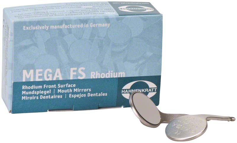 Medizinische Rhodium Front Surface Mundspiegel mit Verpackung von Medic-Star.