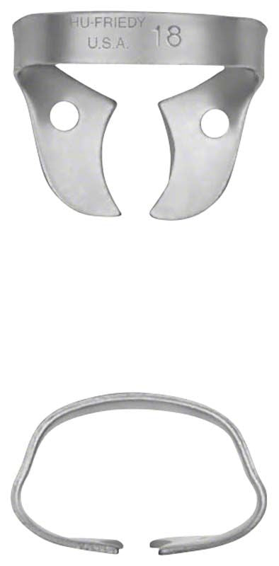 Kofferdam-Klammer Satin Steel Figur 18 für Molaren.