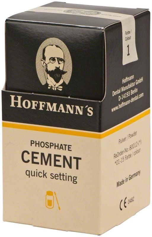 Hoffmanns Phosphat Cement Pulver schnellhärtend Nr. 1 Verpackung mit Logo.