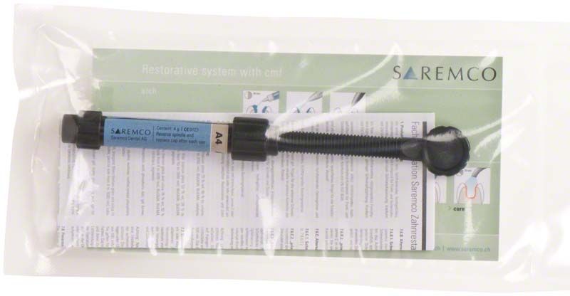 ELS Spritze A4 in transparenter Verpackung mit grüner Produktinformation.